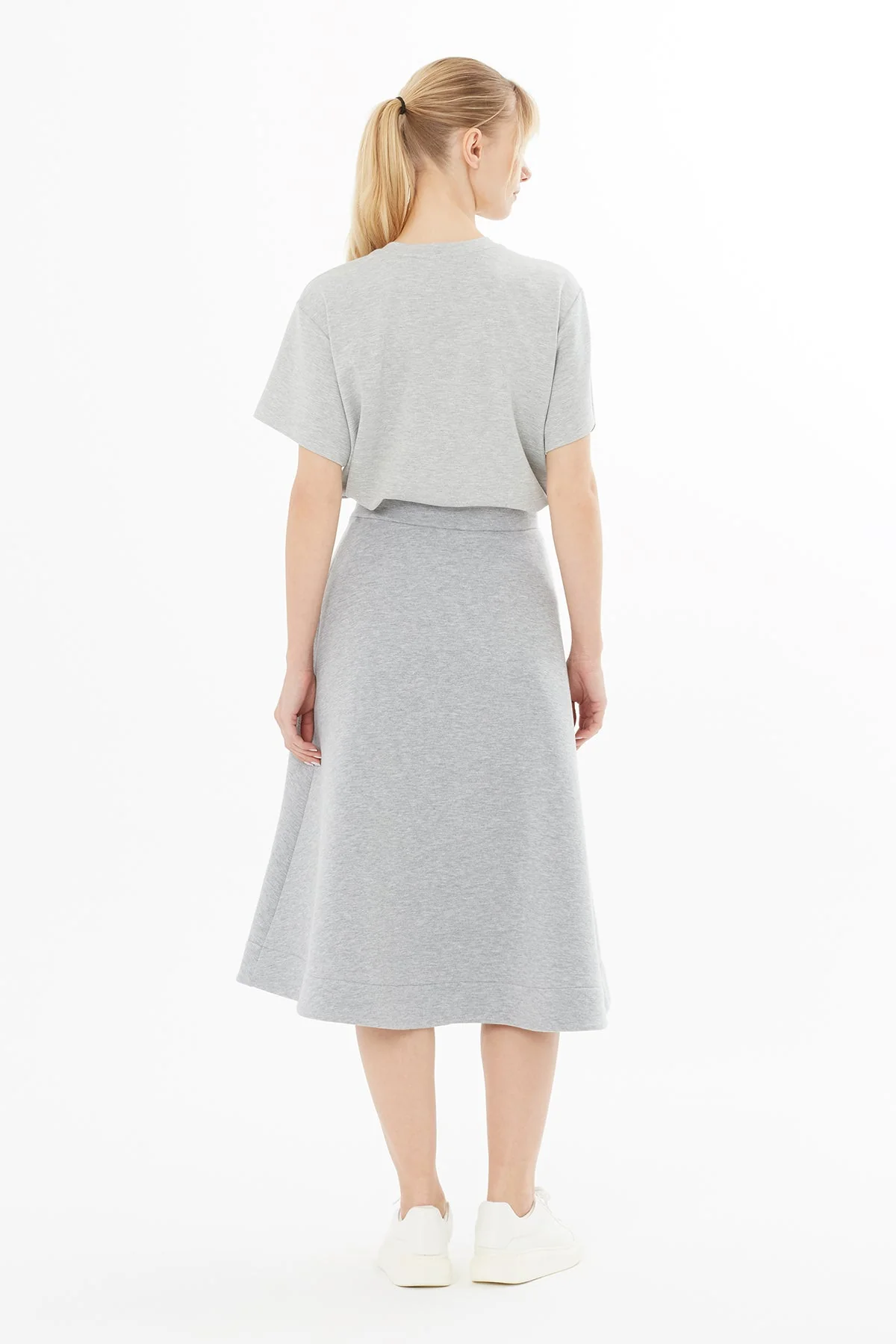 Gray Skirt with Cord Accessory Detail - Image 4