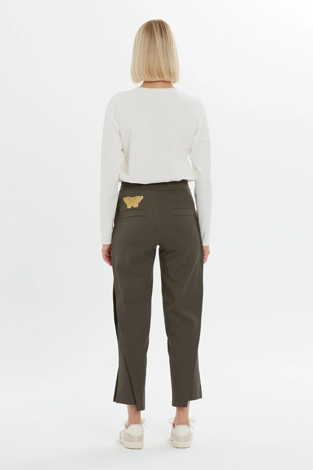 Green Butterfly Embroidered Pants - Image 3