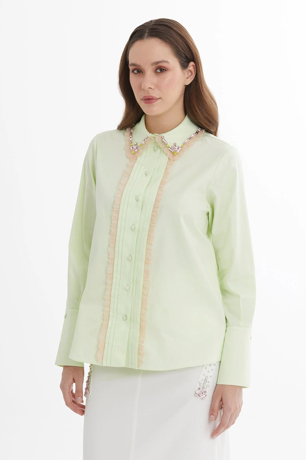 Green Embroidered Shirt - Image 2