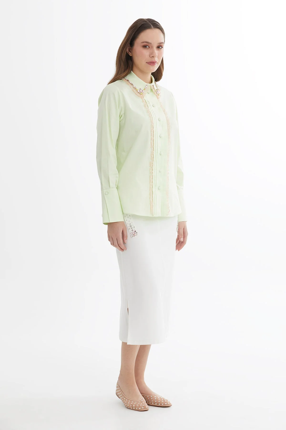 Green Embroidered Shirt - Image 4