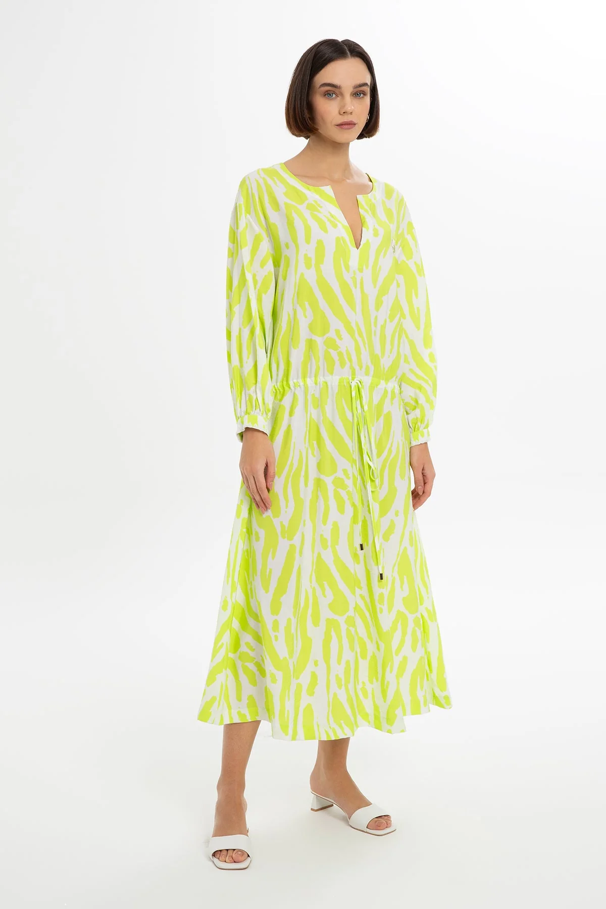 Green Midi Dress with Belt