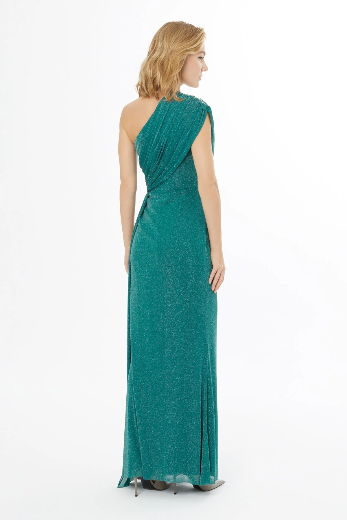 Green One-Shoulder Long Dress - Image 5