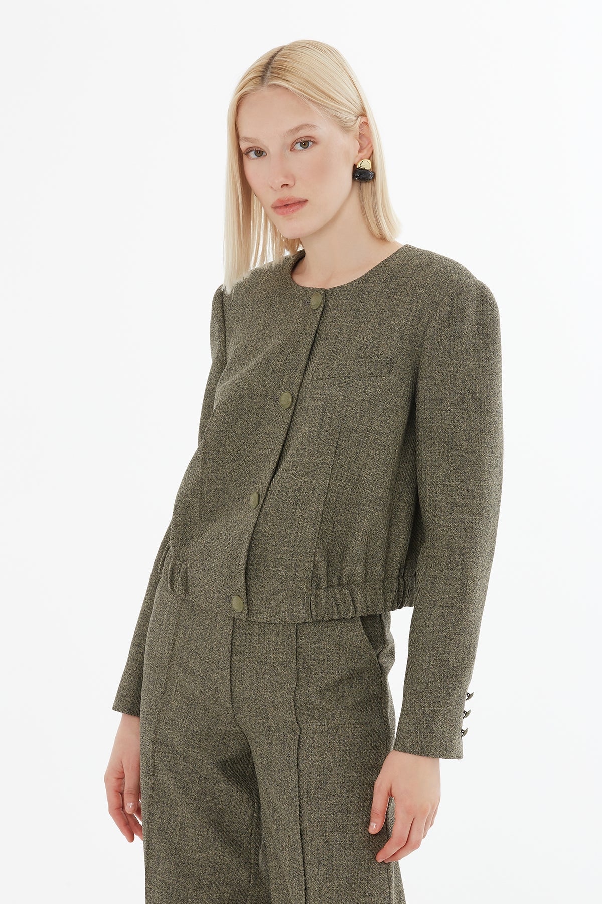 Green Suit with Elasticated-Waist Jacket - Image 2