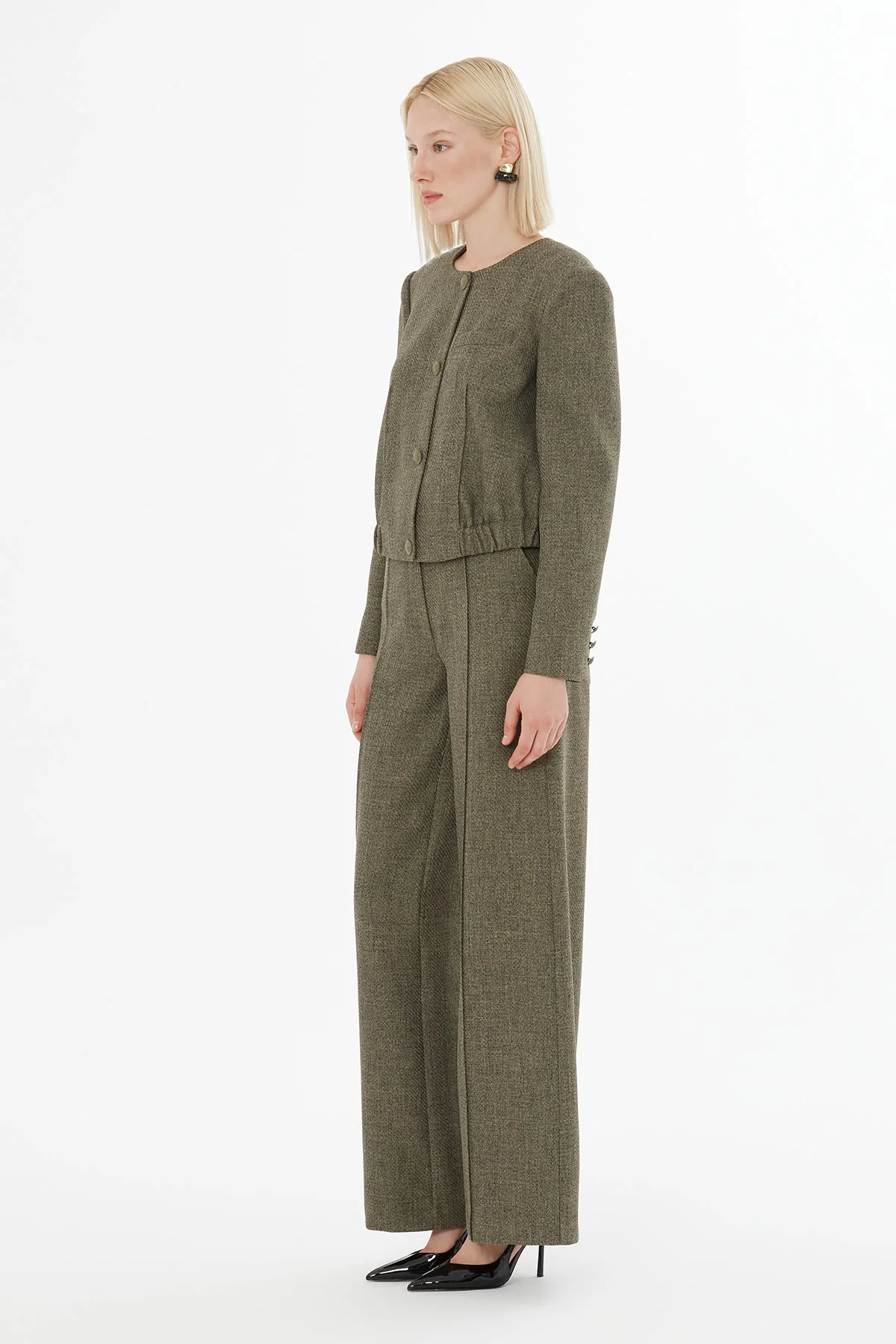 Green Suit with Elasticated-Waist Jacket - Image 3