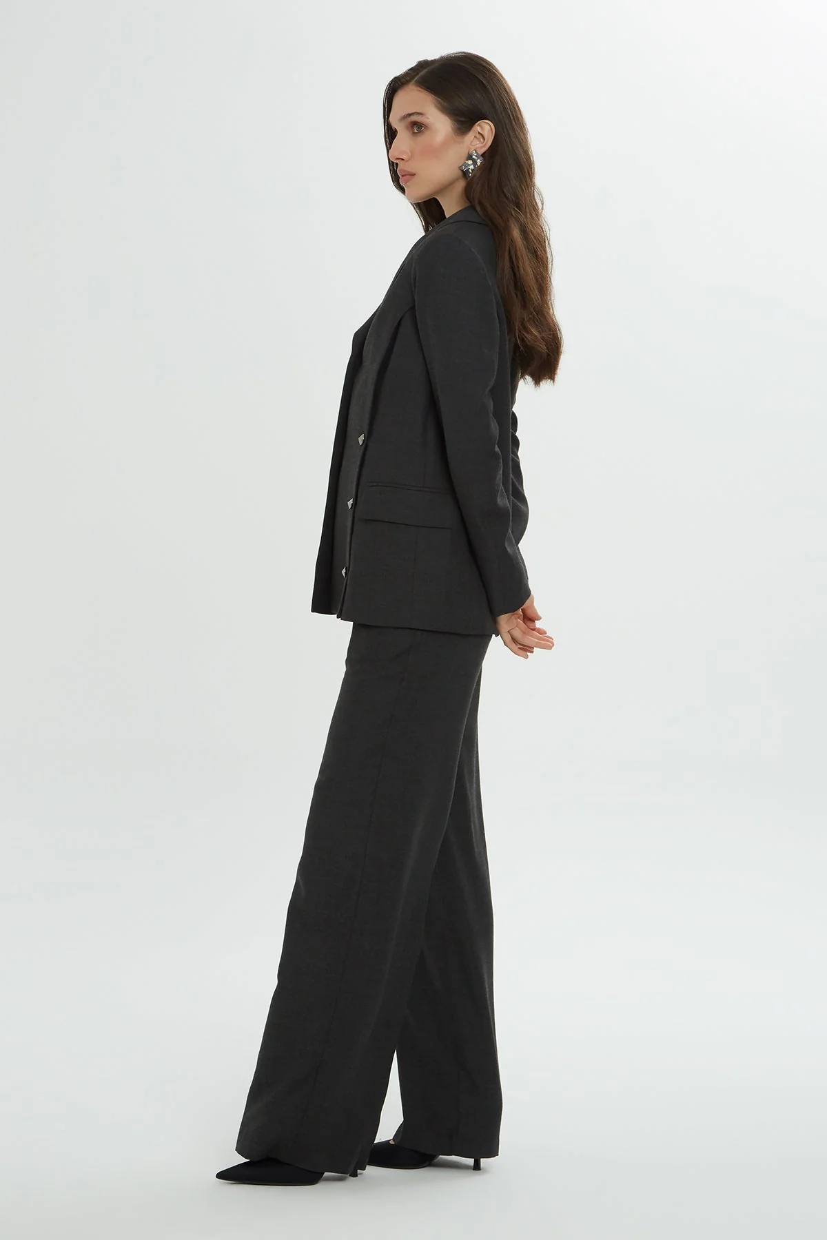 Grey Buttoned-Pocket Co-Ord Set - Image 3