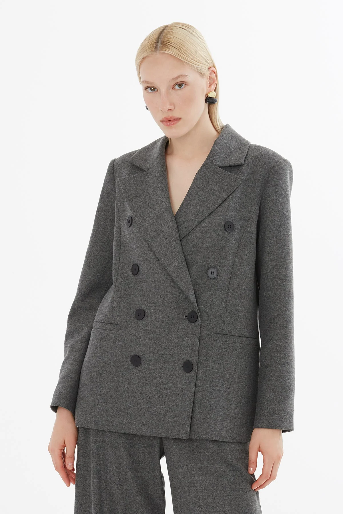 Grey Double-Breasted Jacket Suit - Image 3