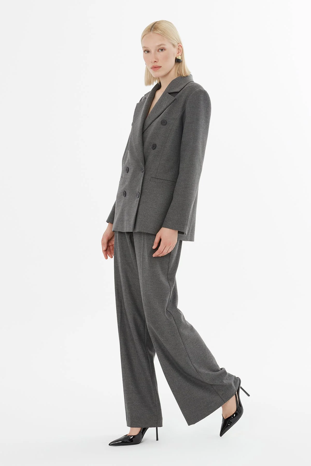 Grey Double-Breasted Jacket Suit - Image 4