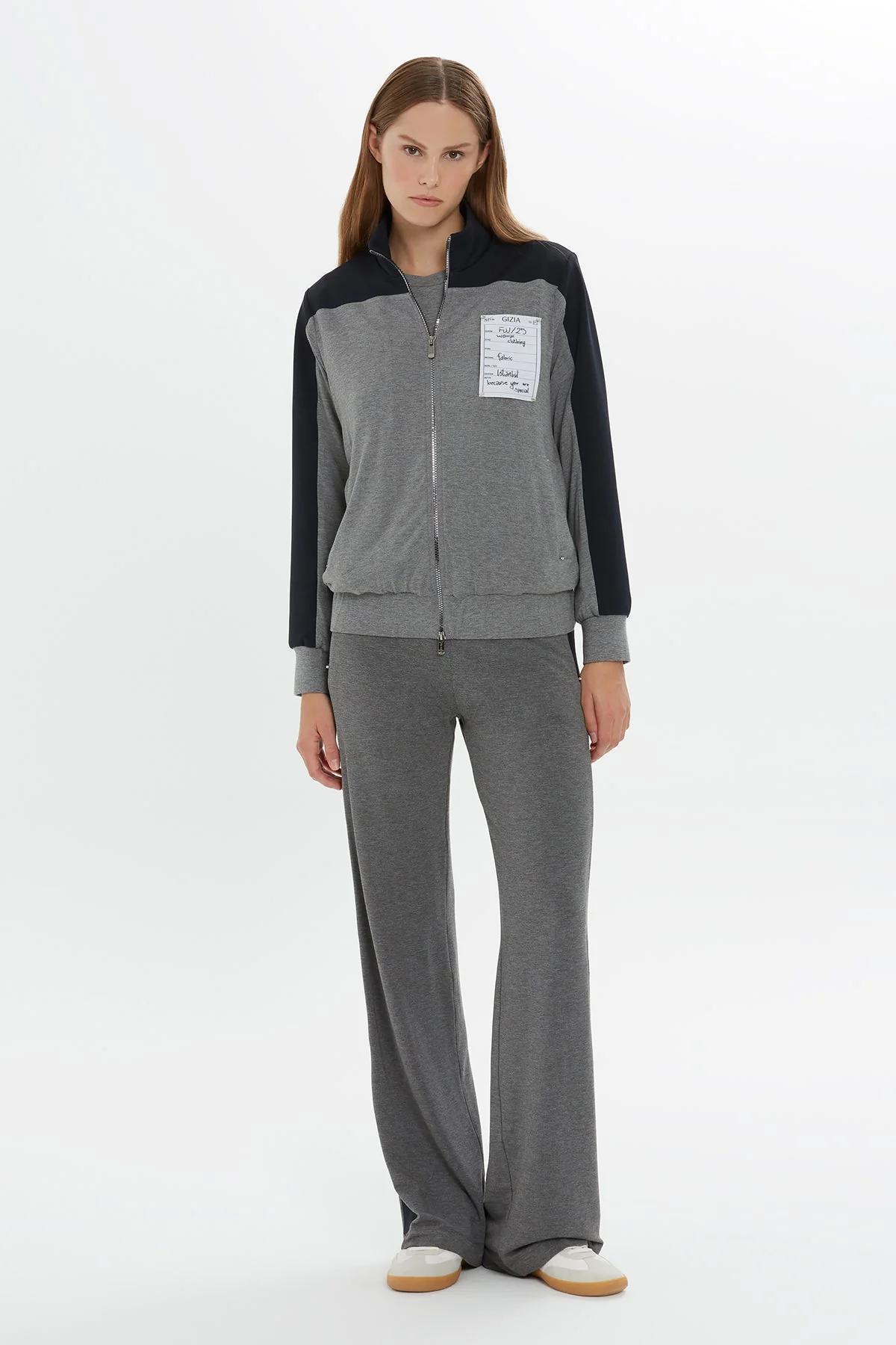 Grey Double-Zip Sweatshirt - Image 3