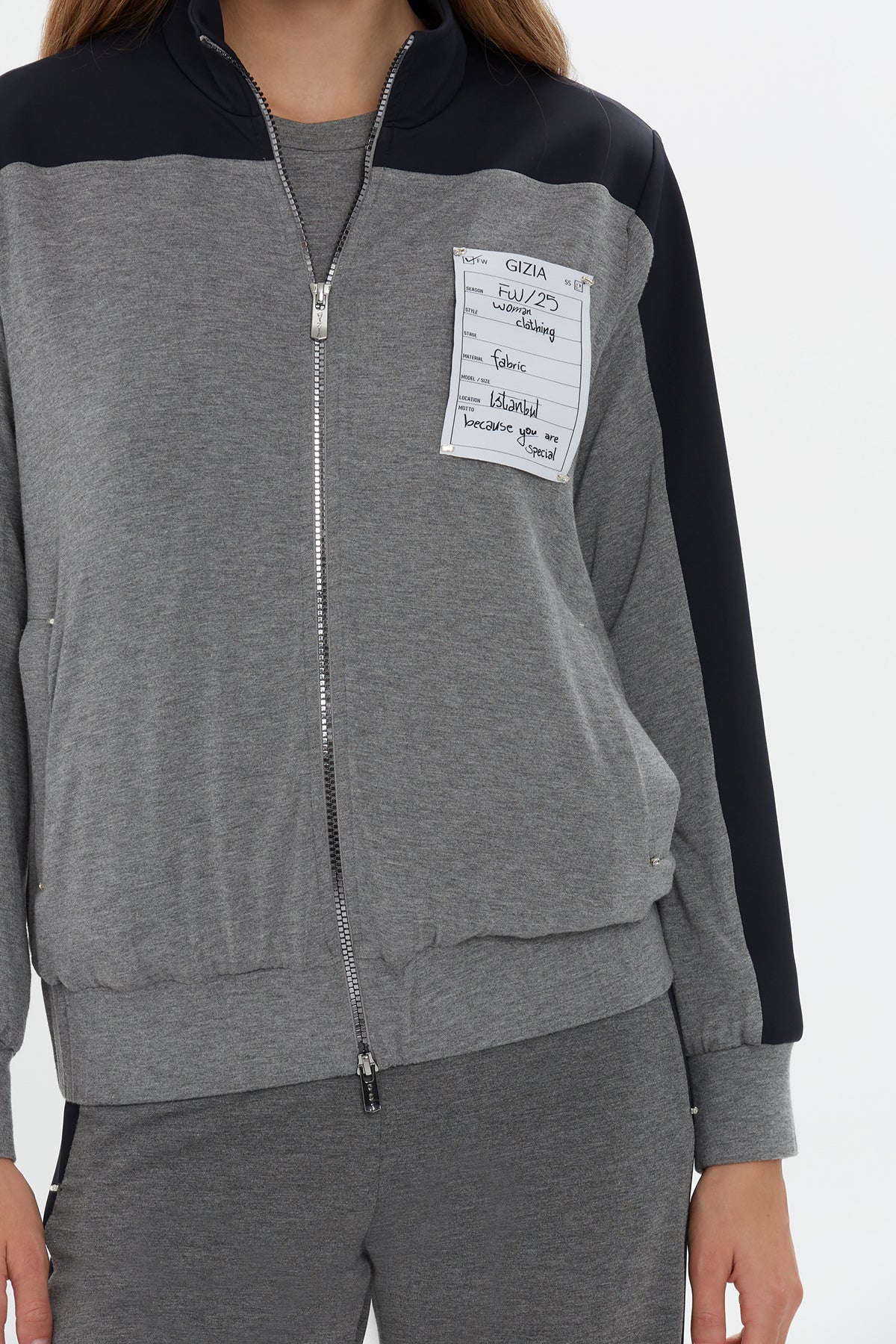 Grey Double-Zip Sweatshirt - Image 4