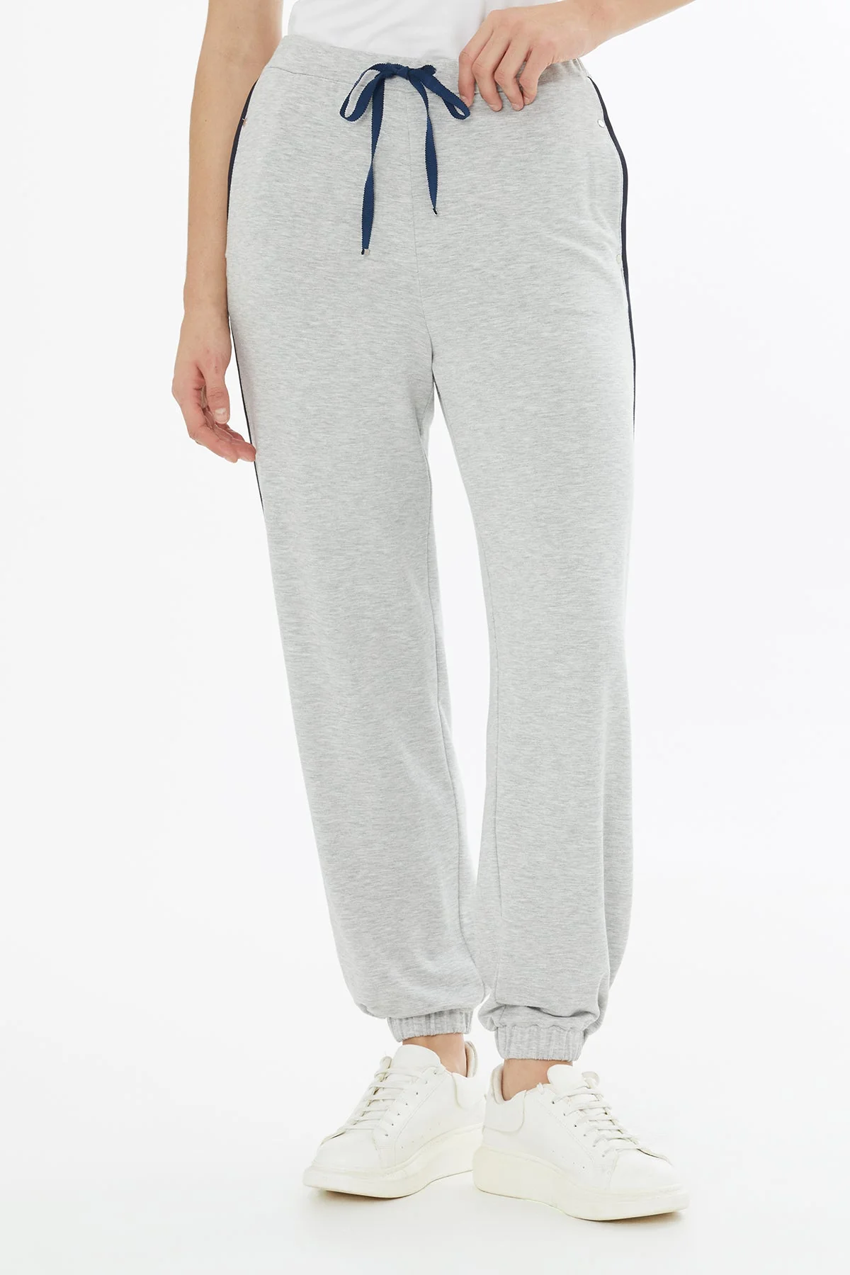 Grey Embroidered and Crystal-Embellished Sweatpants - Image 3