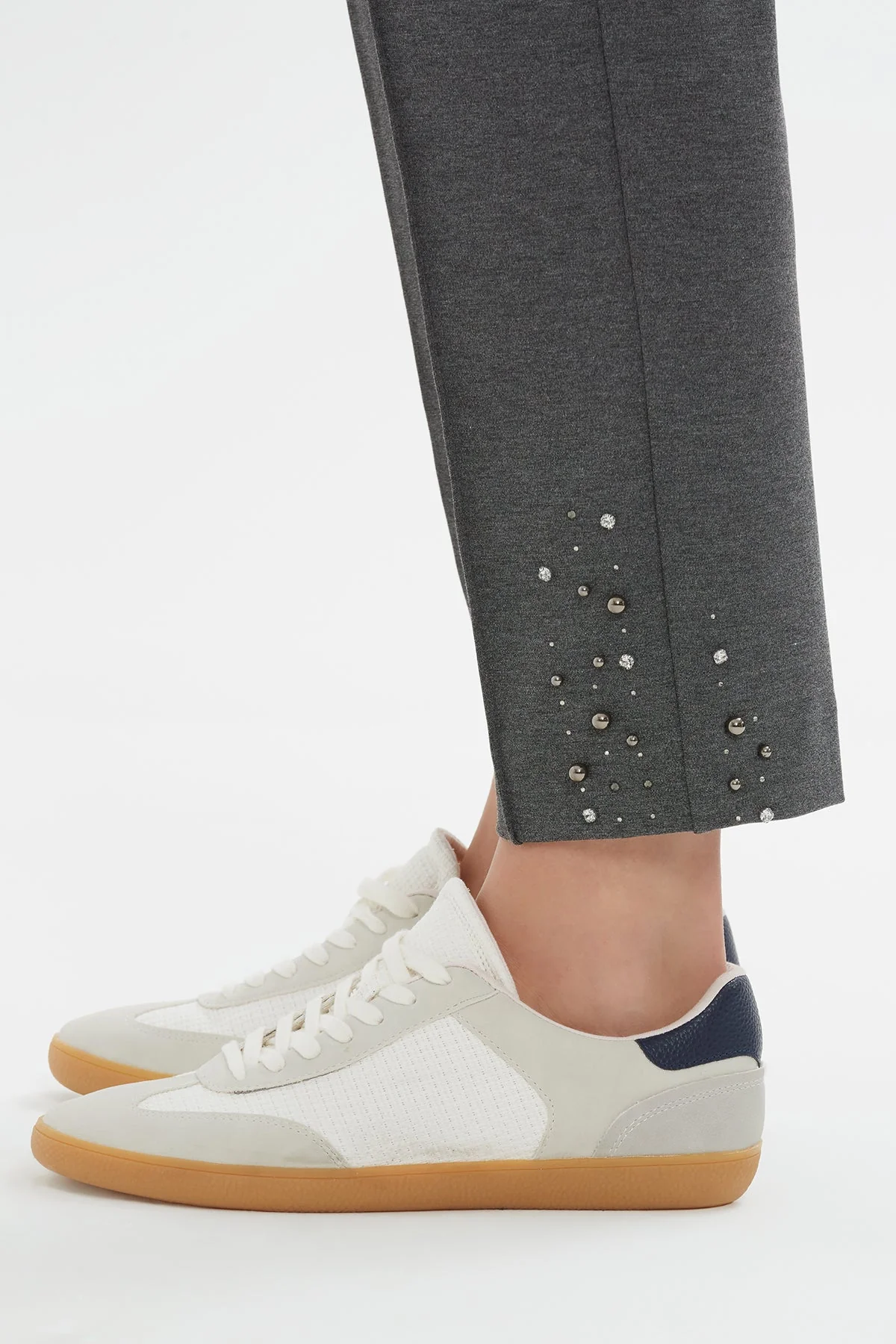 Grey Embroidered-Hem Sweatpants - Image 2