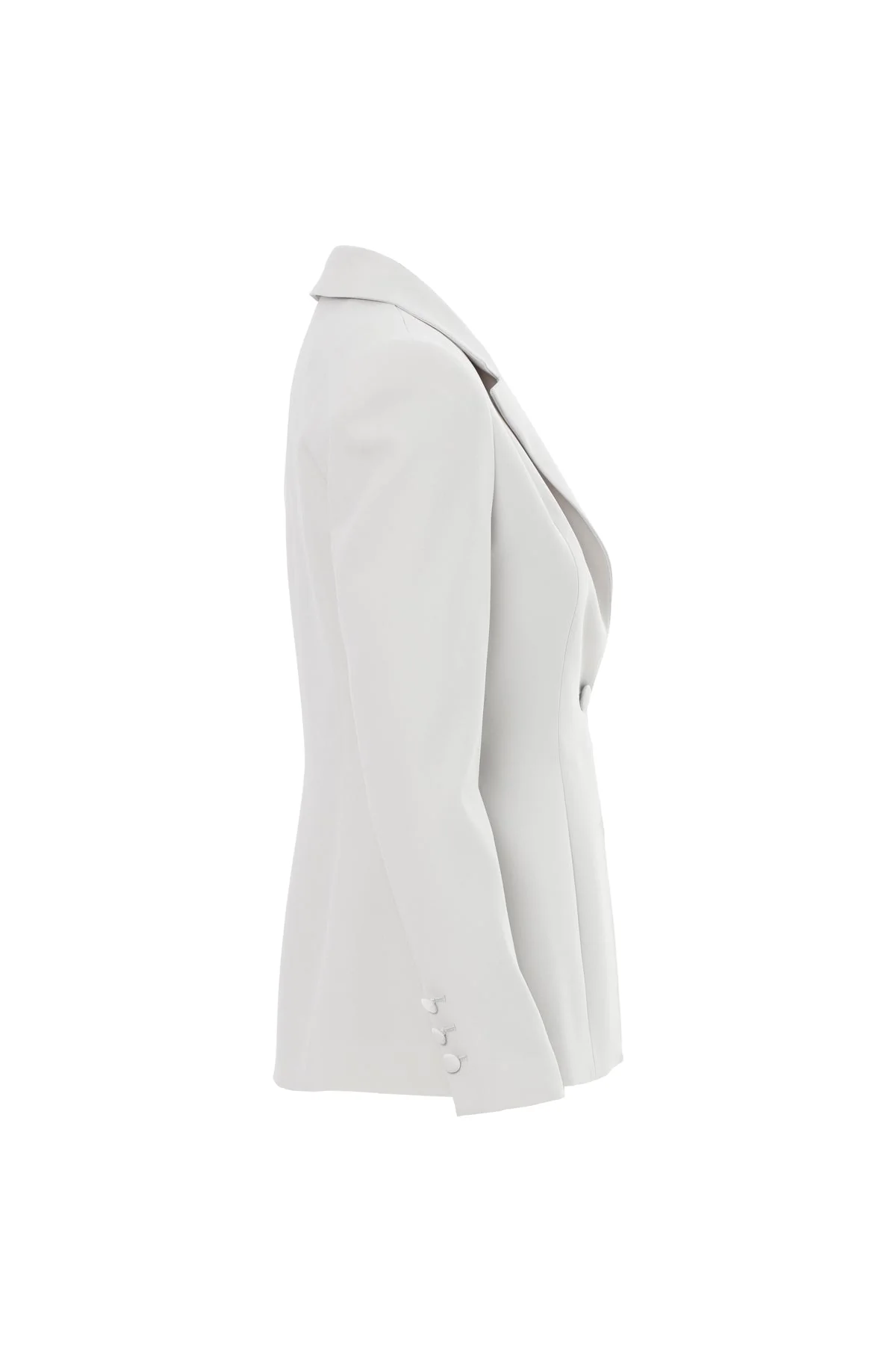 Grey Front-Band Detail Jacket - Image 2