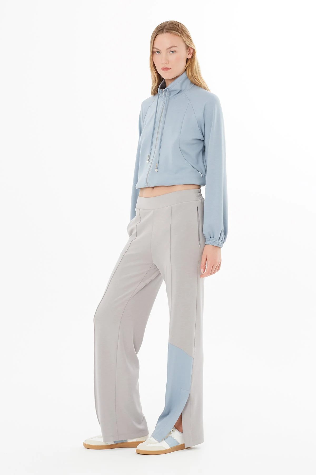 Grey High-Waist Pocketed Sweatpants - Image 3