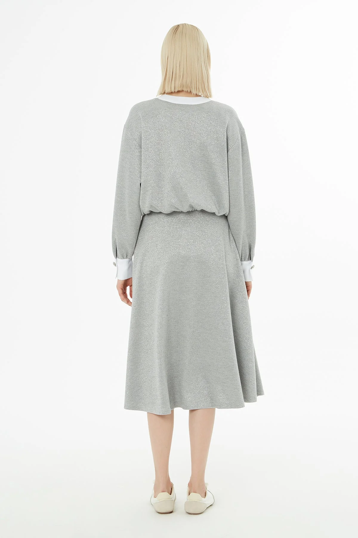 Grey Jacket and Midi Skirt Set - Image 4