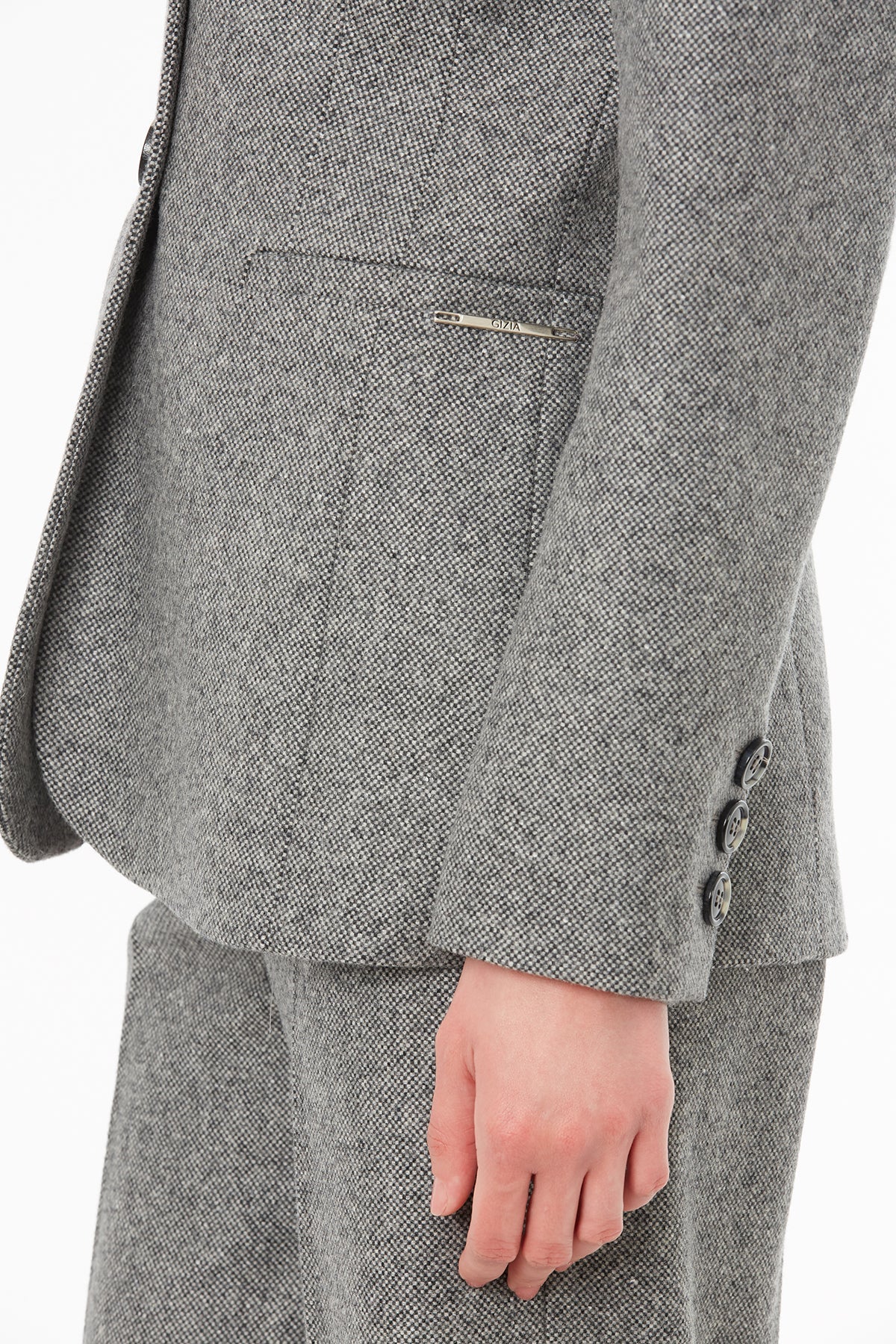 Grey Jacket with Welt Pocket Detail - Image 2