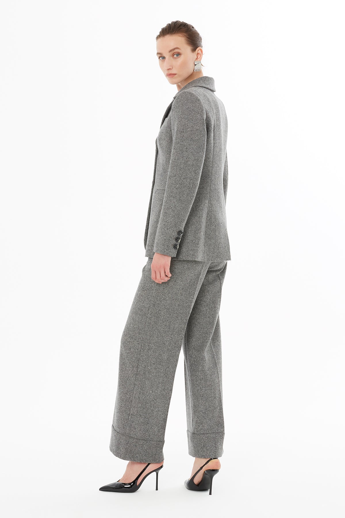 Grey Jacket with Welt Pocket Detail - Image 3