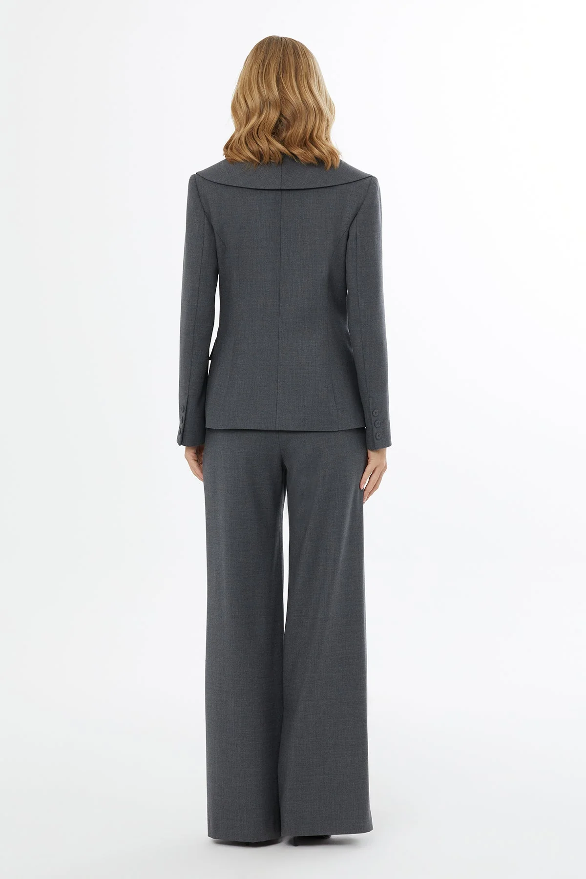 Grey Long-Sleeved Jacket with Buttons - Image 4