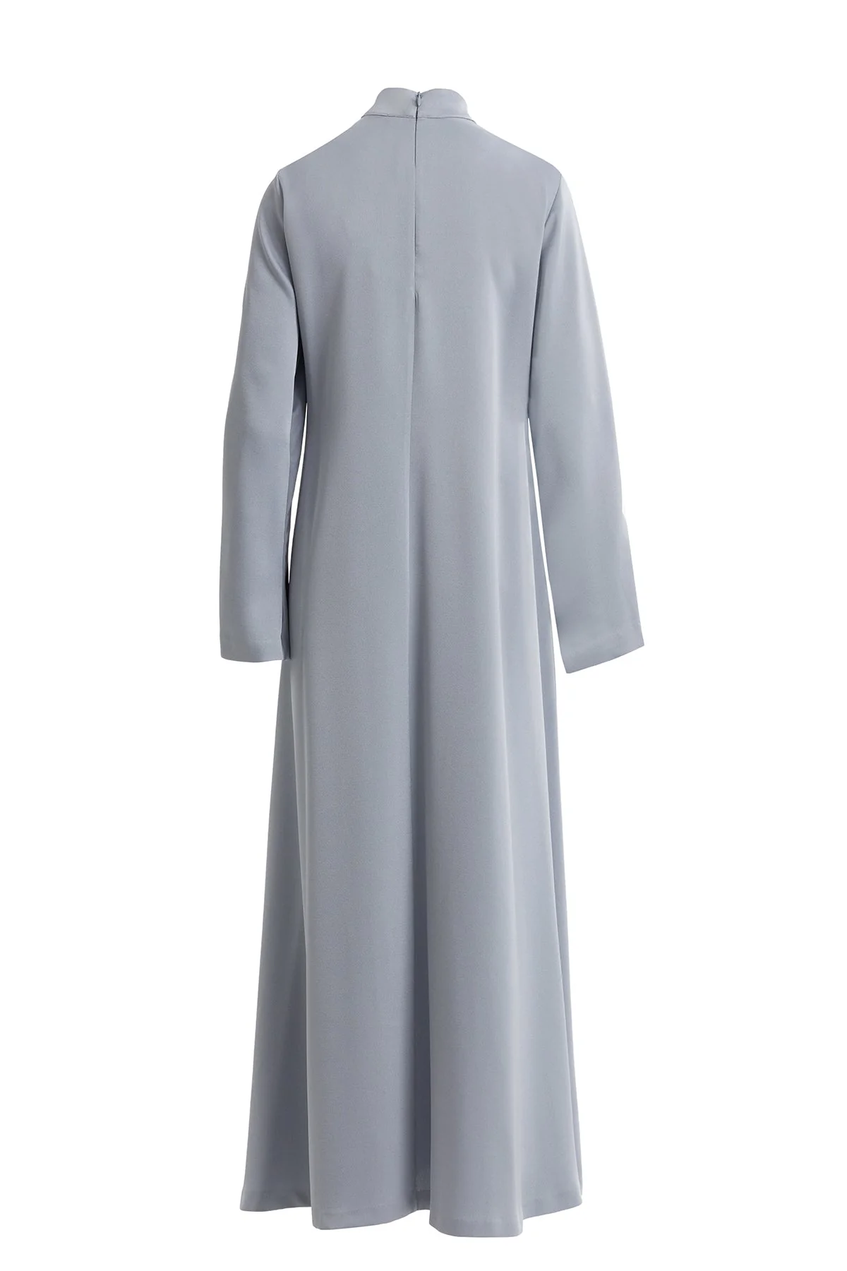 Grey Long-Sleeved Zippered Dress - Image 3
