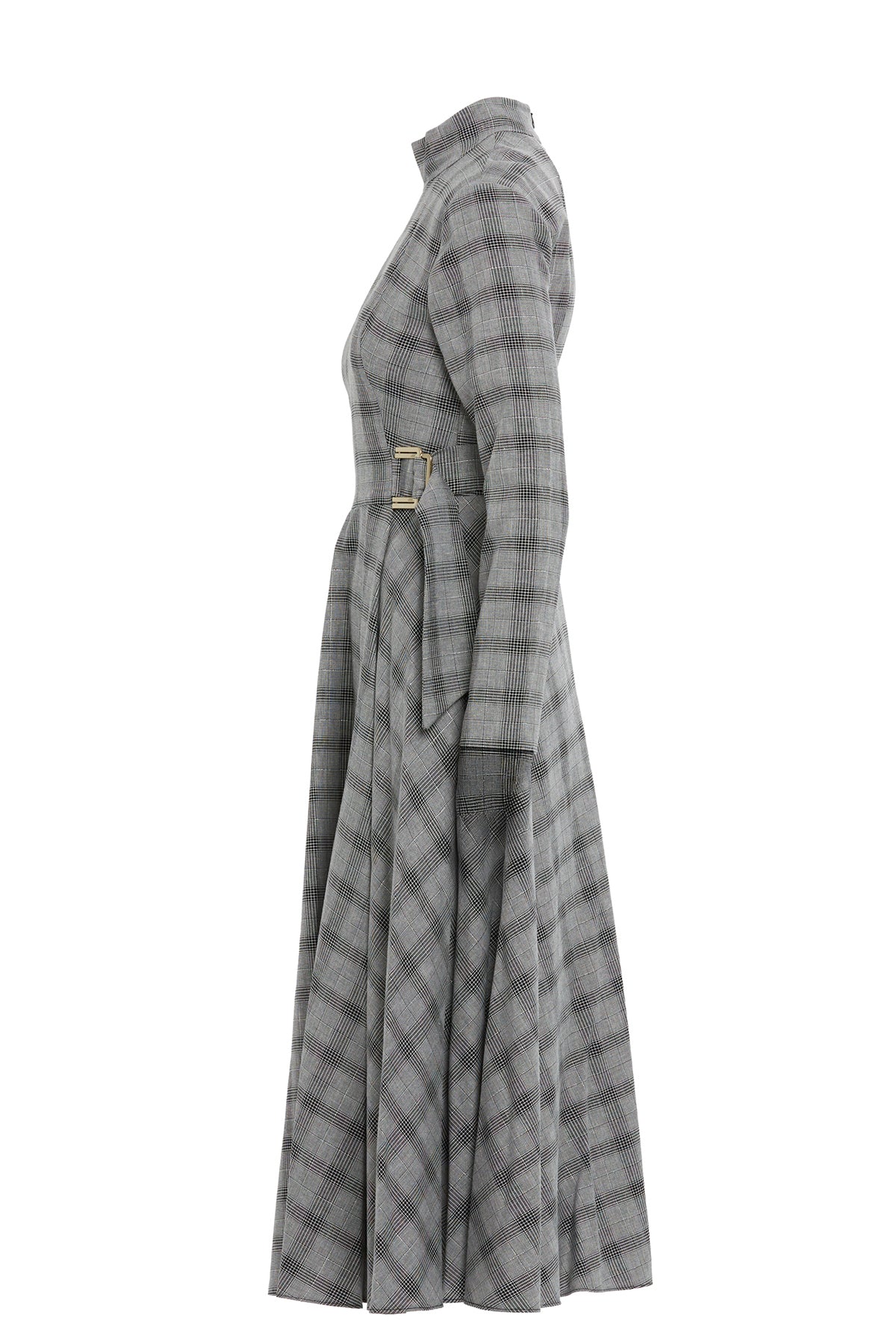 Grey Midi High Collar Dress - Image 2