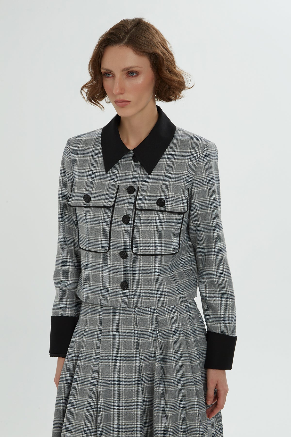 Grey Plaid-Patterned Co-Ord Set - Image 3