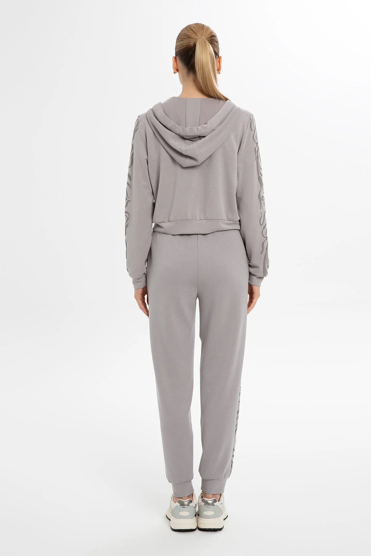 Grey Printed-Sleeve Sweatshirt - Image 4
