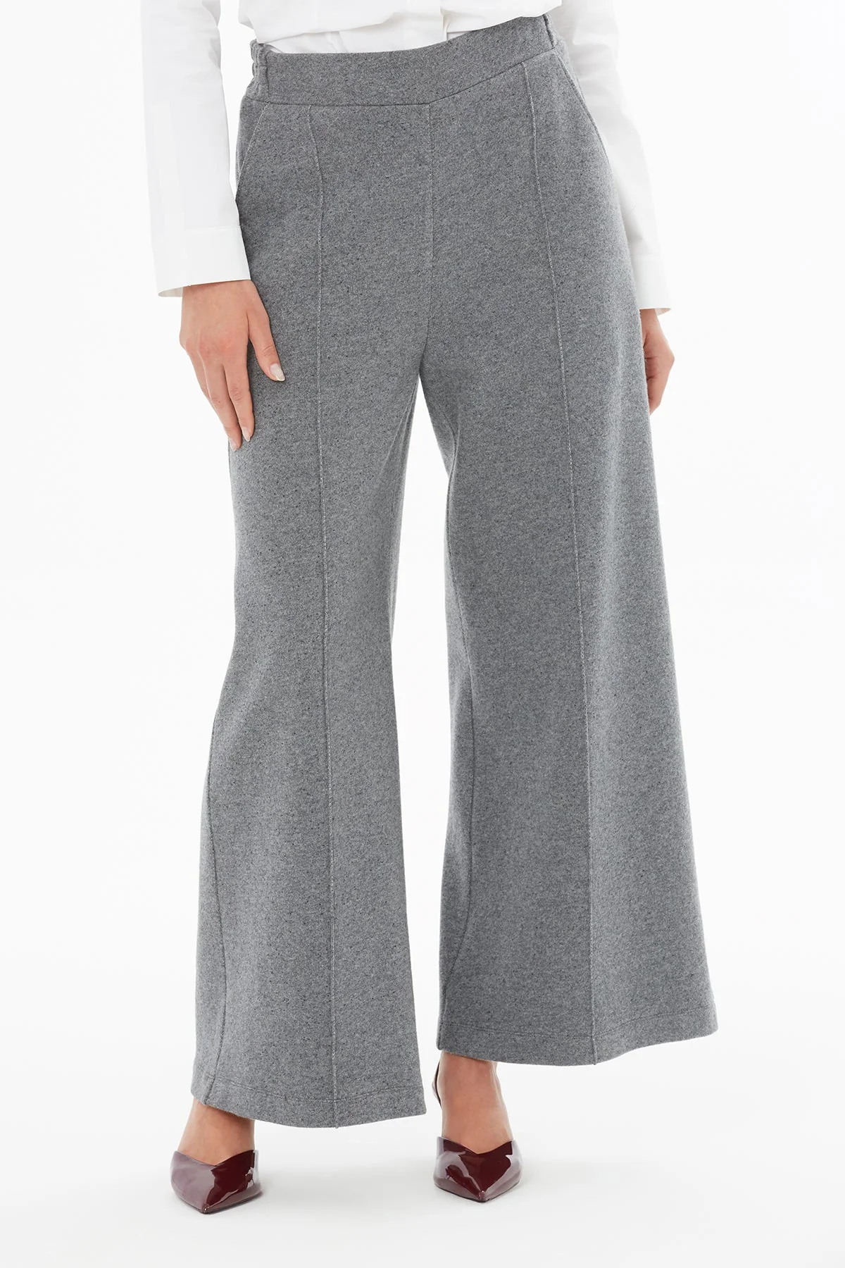 Grey Trousers with Stitching Detail - Image 2
