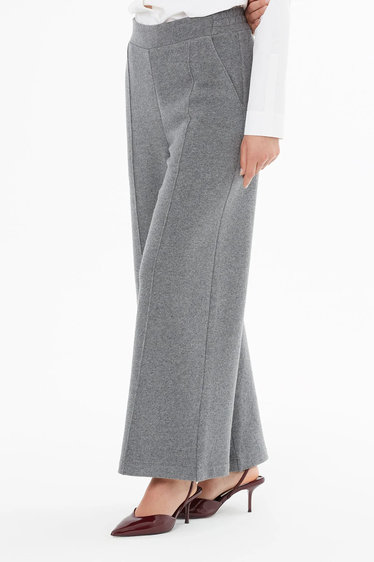 Grey Trousers with Stitching Detail - Image 3