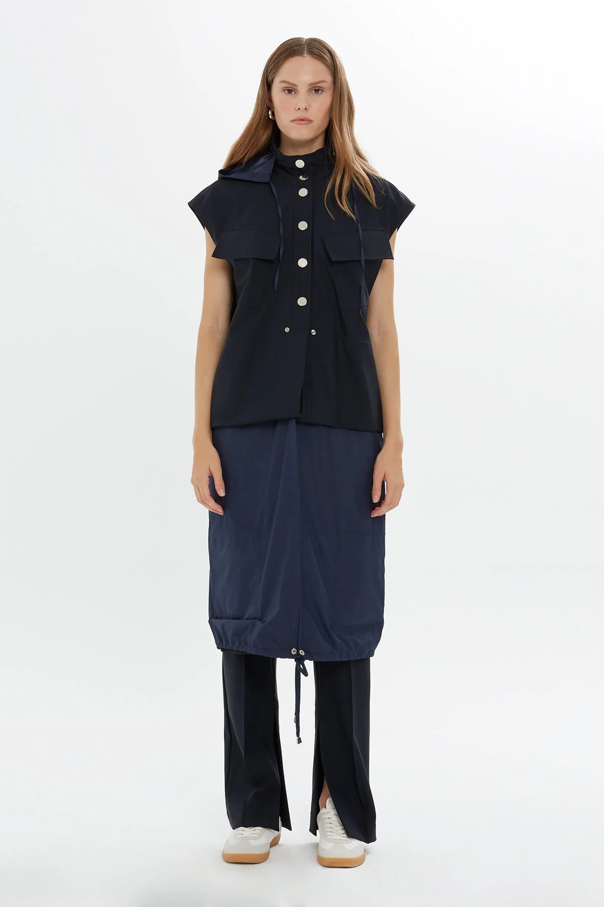 Hooded Long Vest - Image 3