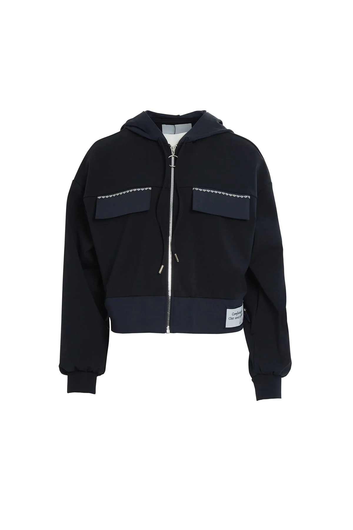 Hooded Pocket Crop Sweatshirt - Image 5
