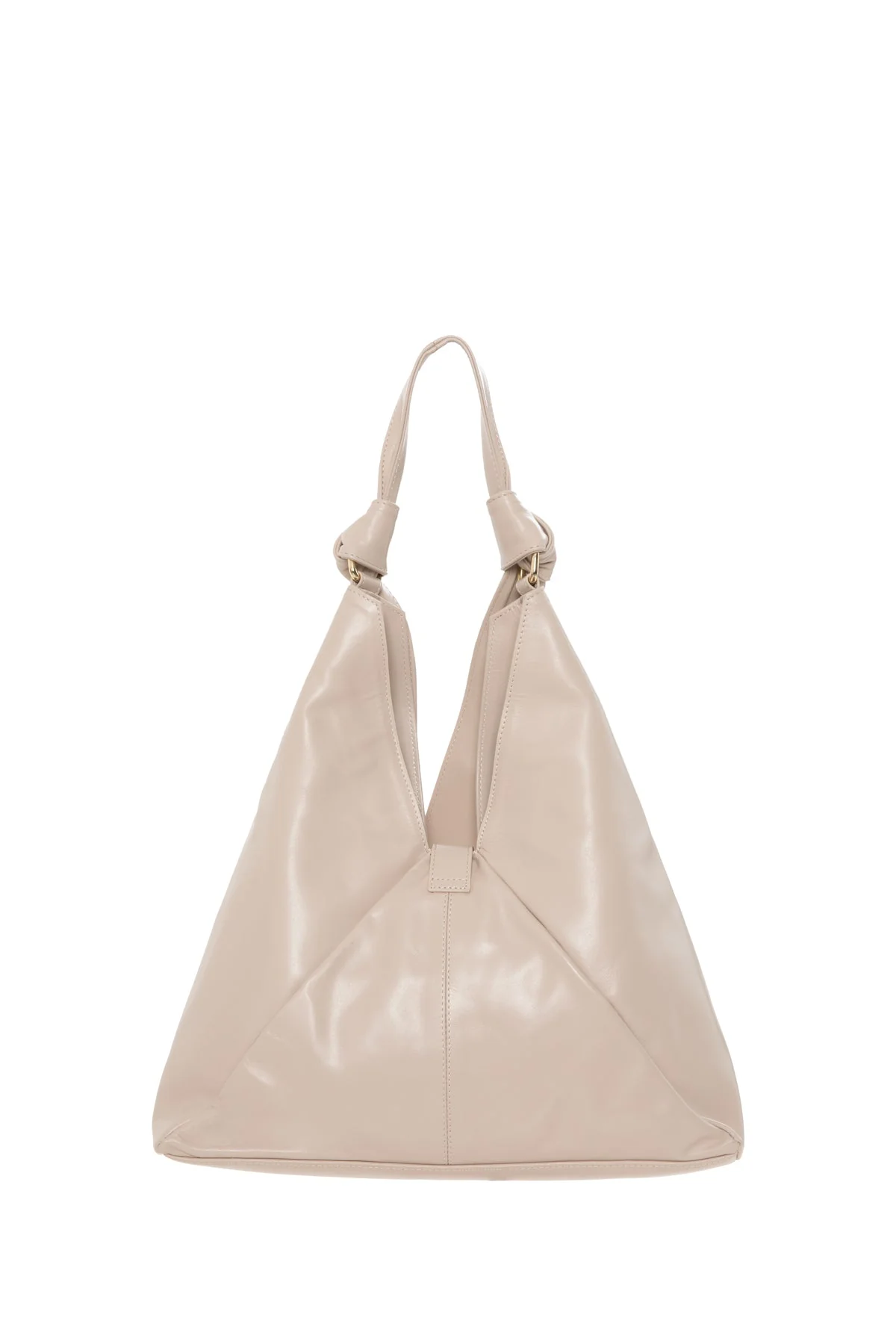 Leather Shoulder Bag With Tying Handle Detail - Image 3