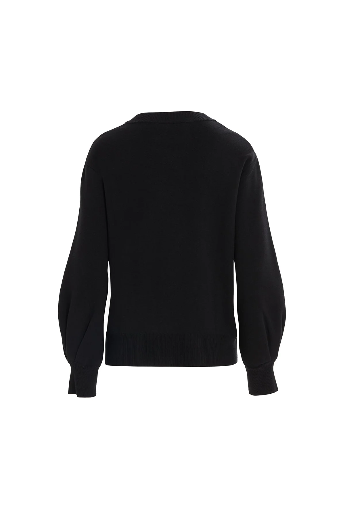 Left Collar Flower Detail Long Sleeve Knit Jacket - Image 3