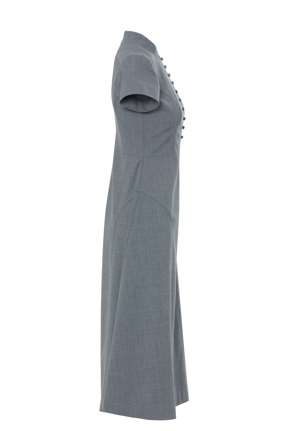 Maxi Dress with Metal Zipper at Neckline and Concealed Back Zipper - Image 2