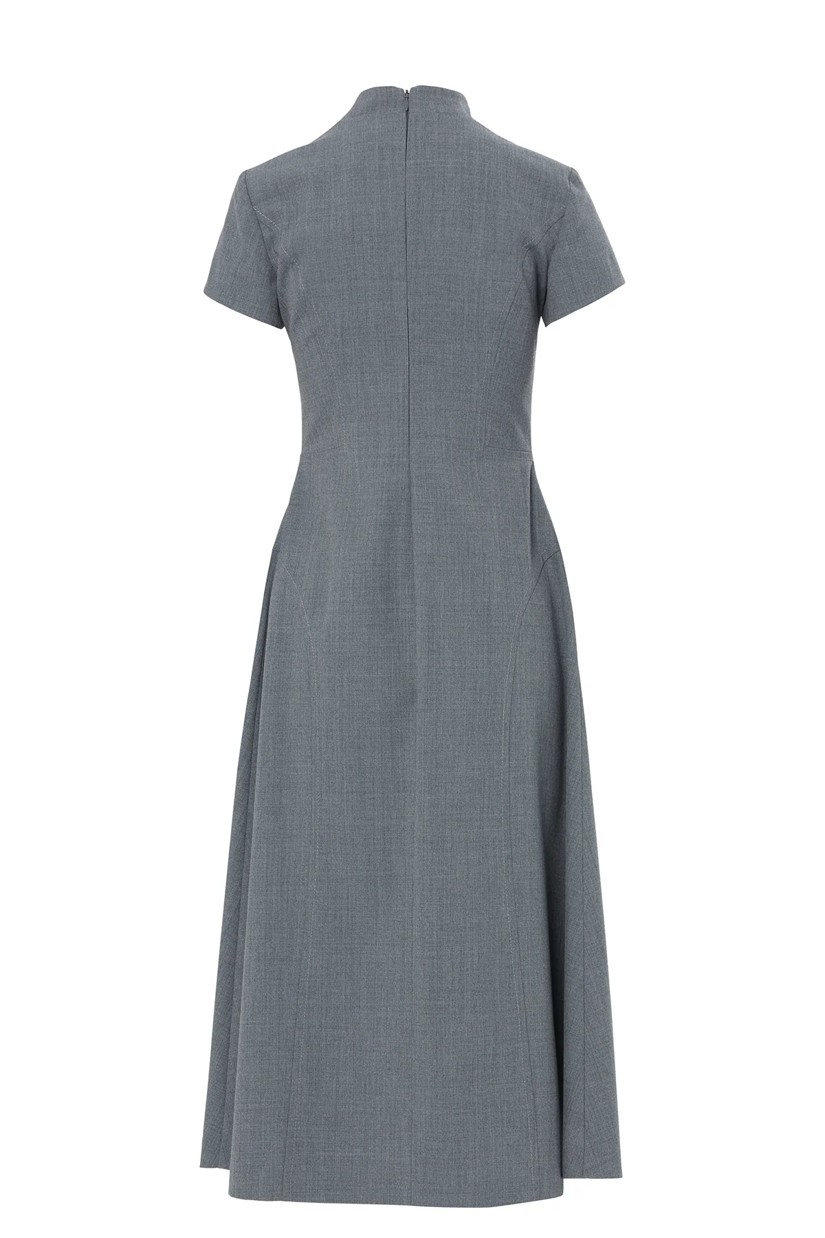 Maxi Dress with Metal Zipper at Neckline and Concealed Back Zipper - Image 3