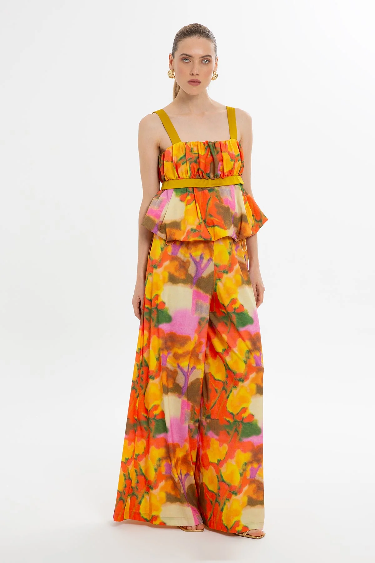Multicolor Balloon Silhouette Blouse