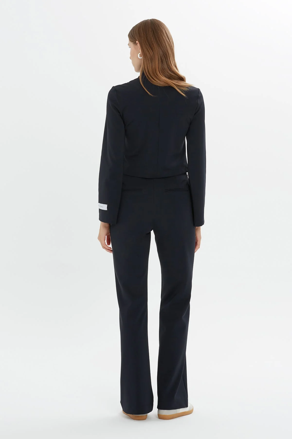 Navy Asymmetric High-Neck Crop Top - Image 5