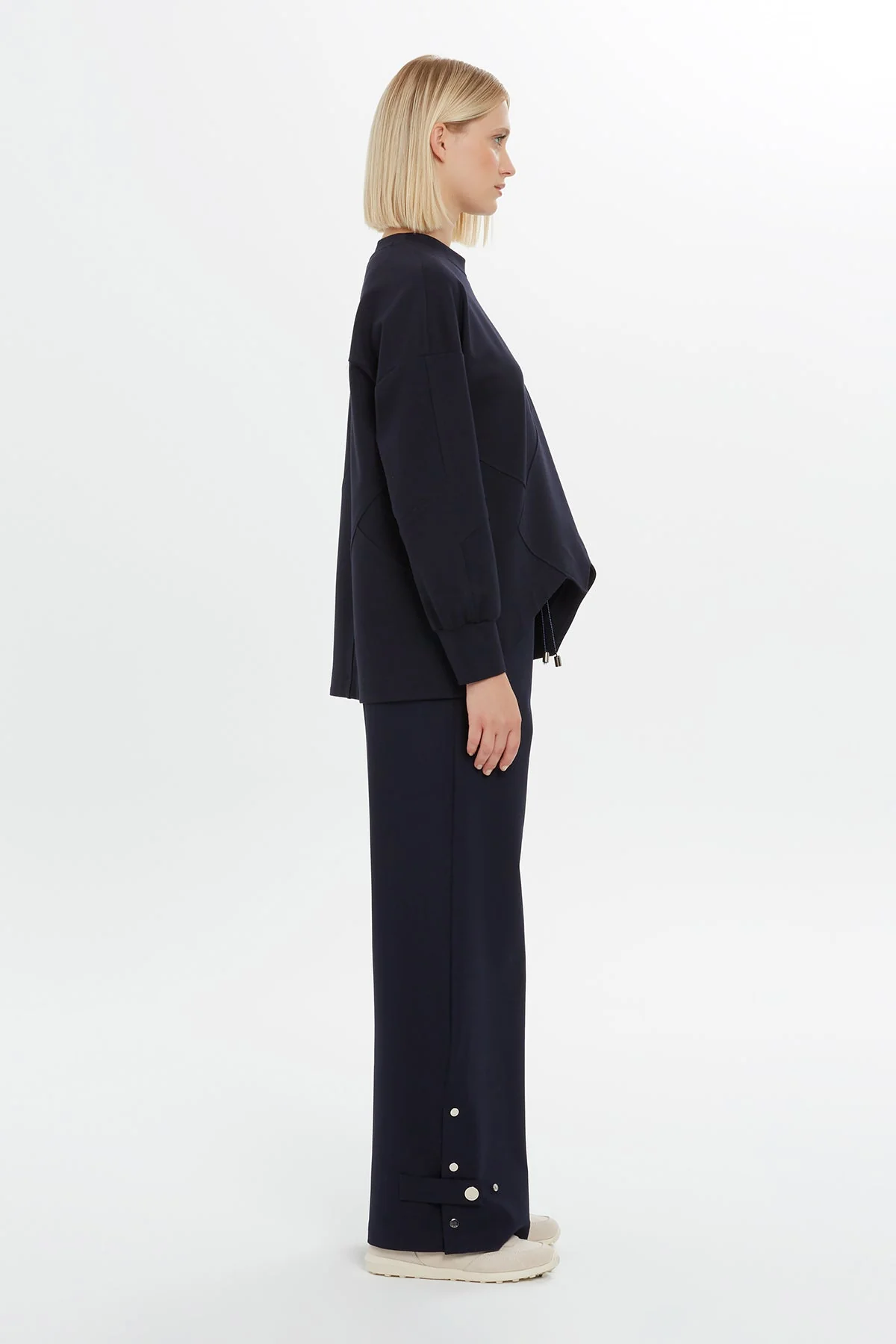 Navy Asymmetric Sweatshirt - Image 3