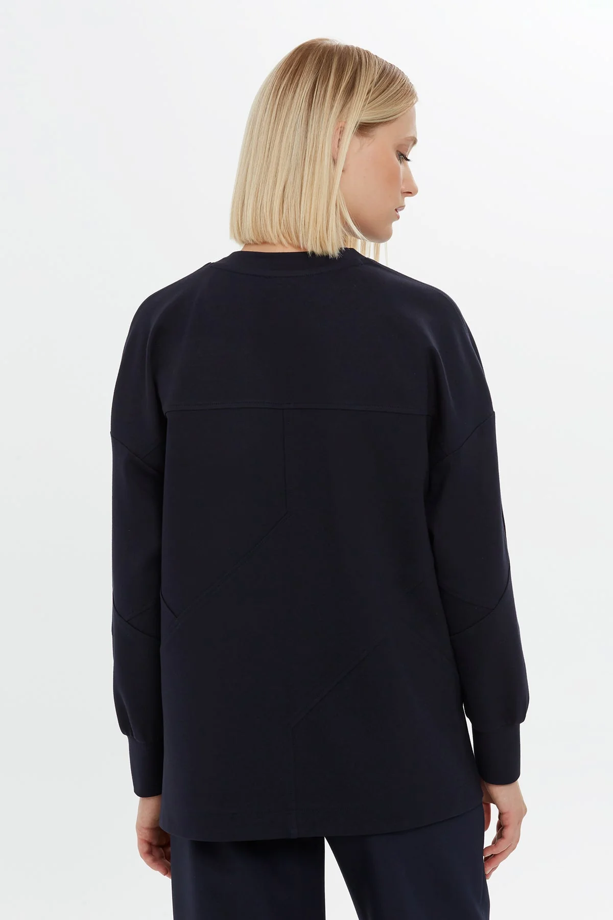 Navy Asymmetric Sweatshirt - Image 4