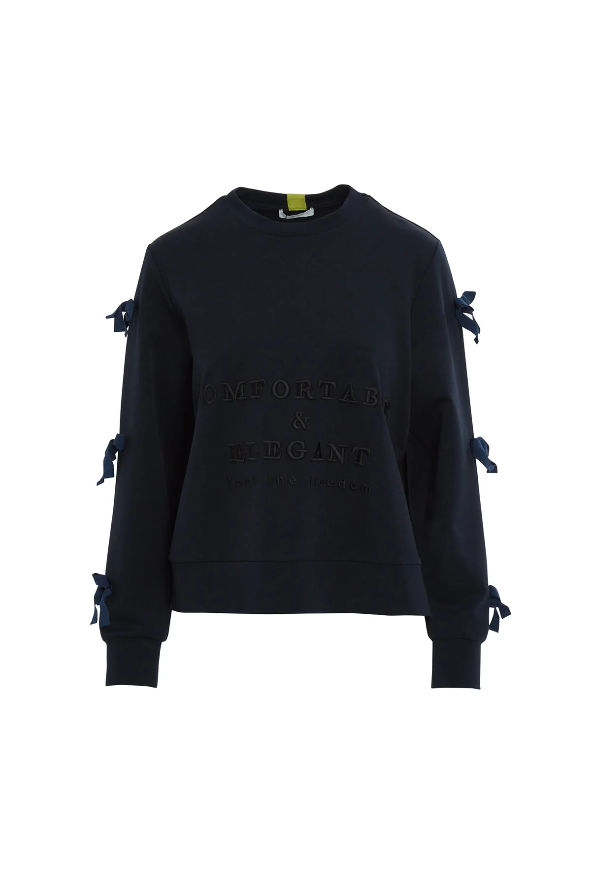 Navy Bow-Detail Sweatshirt - Image 5