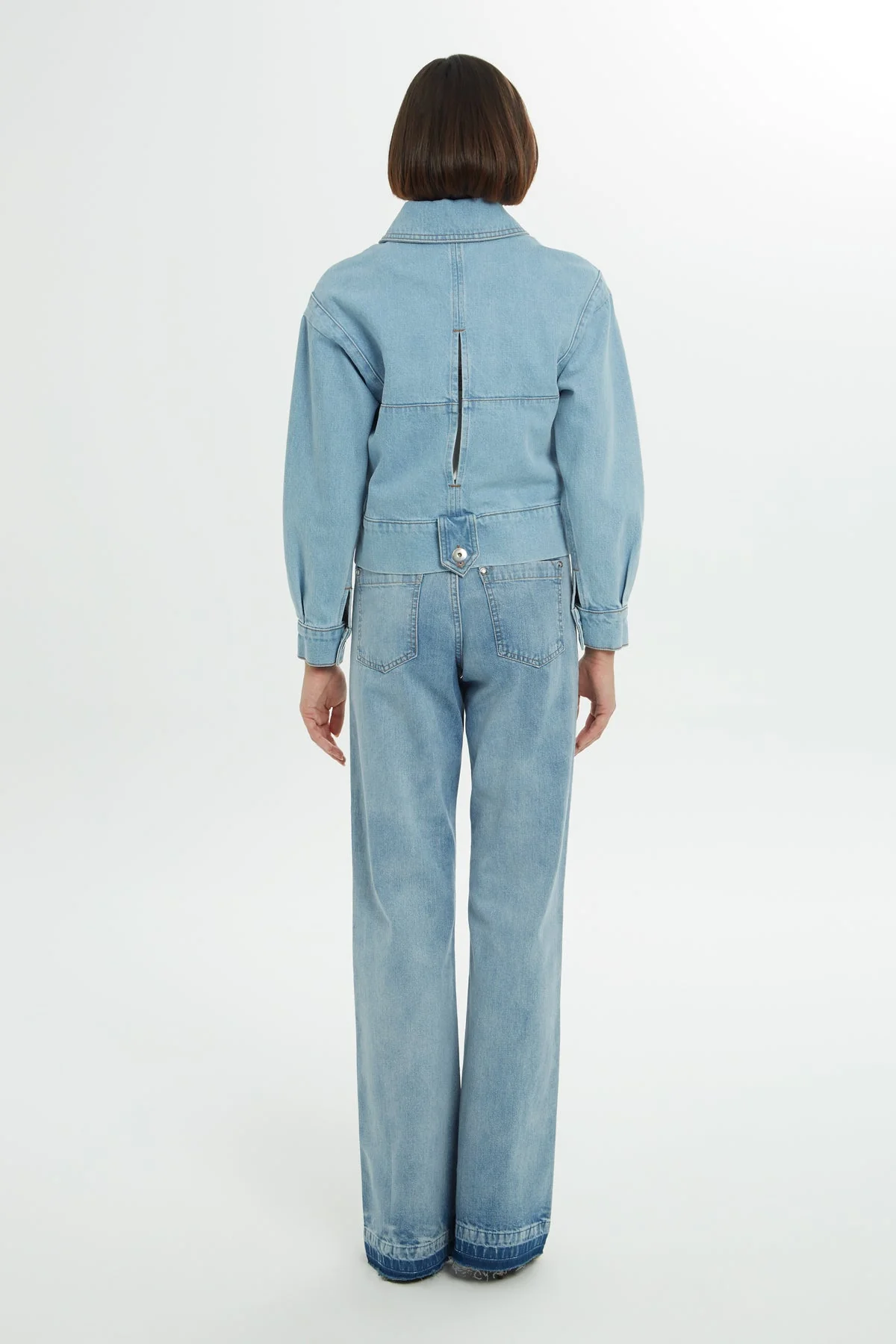 Navy Cutout Stone-Detail Denim Jacket - Image 5