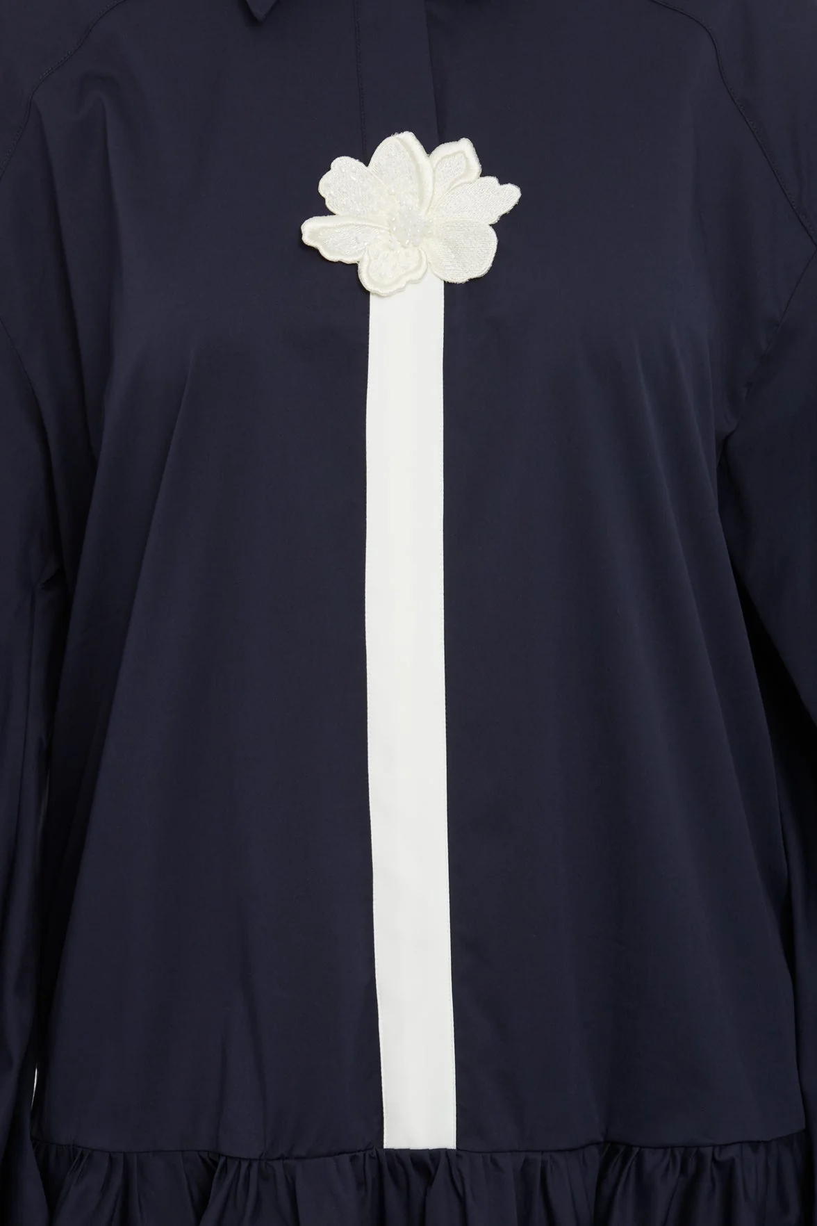 Navy Embroidered Shirt Dress - Image 2