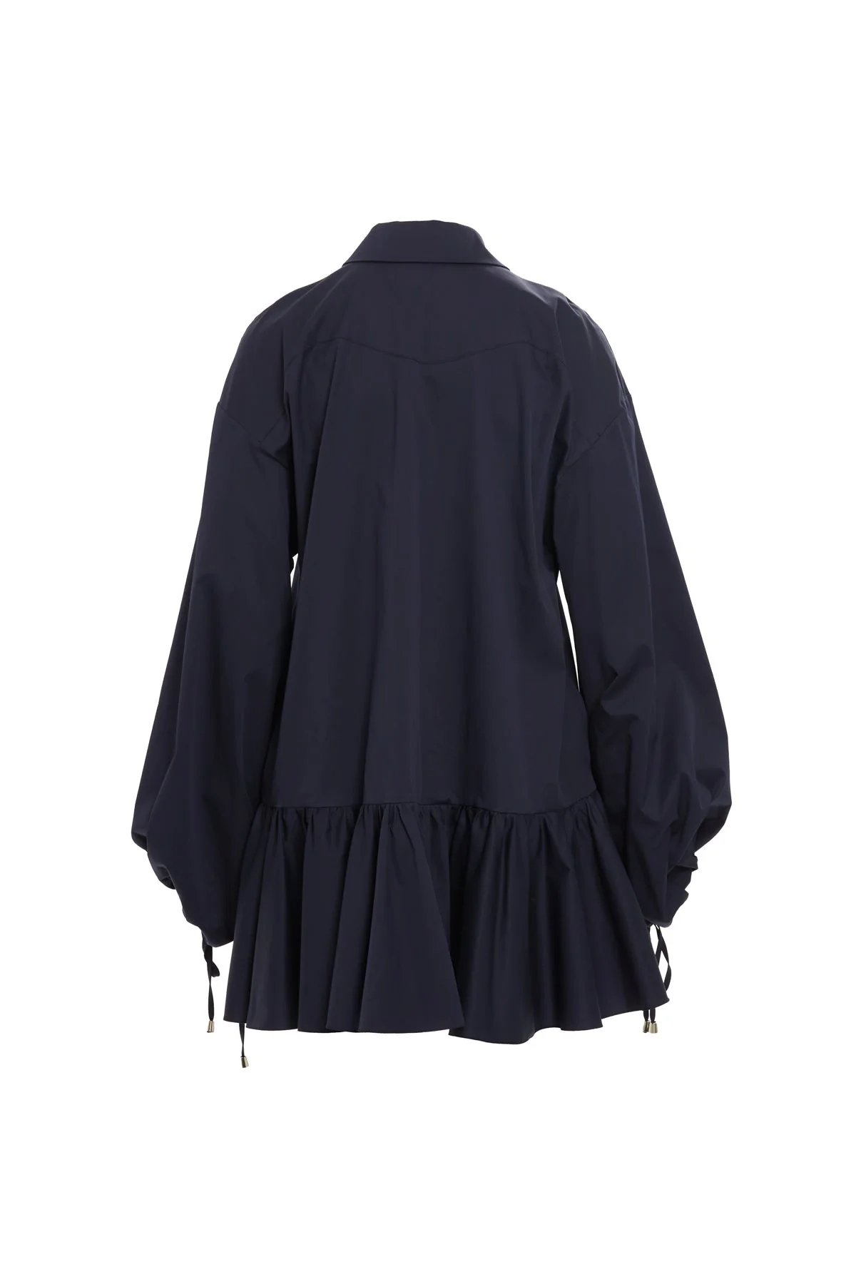 Navy Embroidered Shirt Dress - Image 4