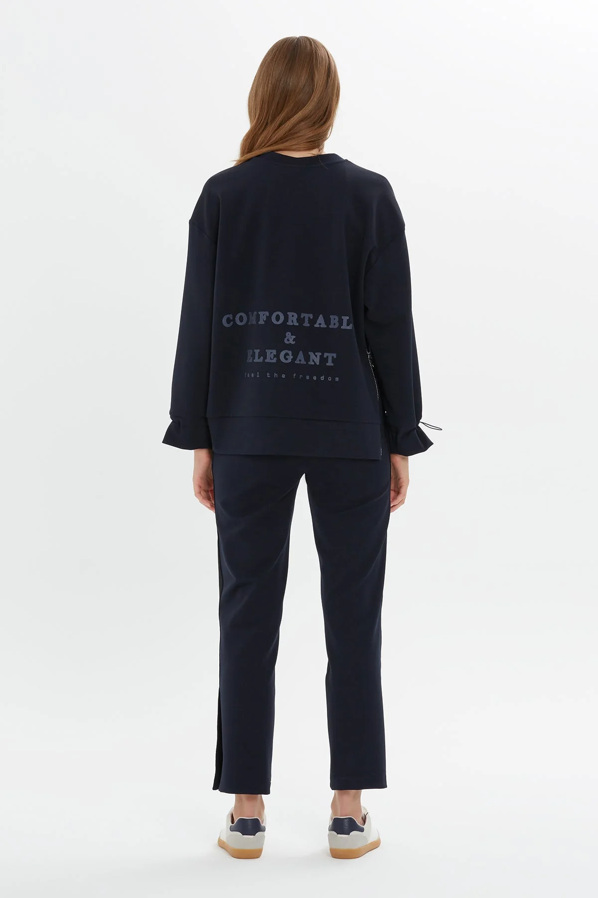Navy Floral-Detail Sweatshirt - Image 4