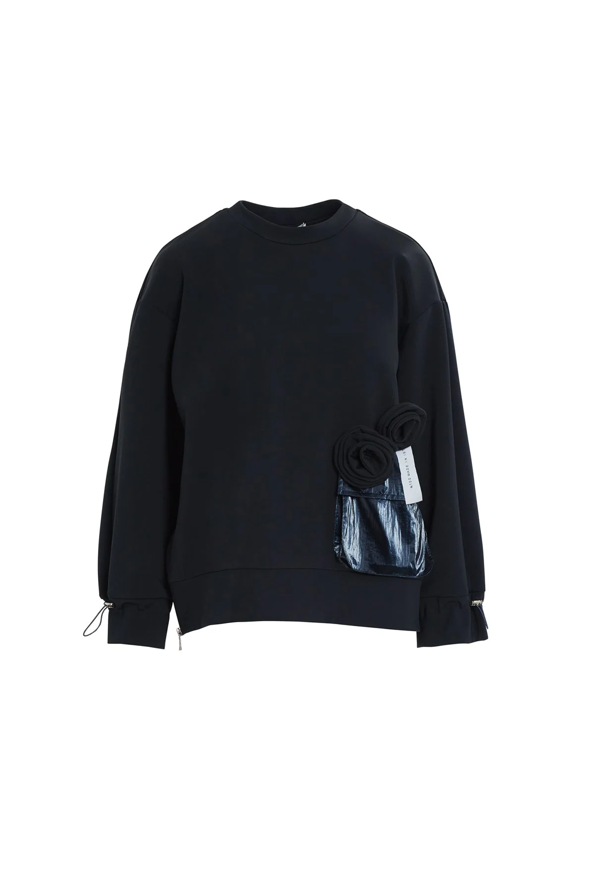 Navy Floral-Detail Sweatshirt - Image 5