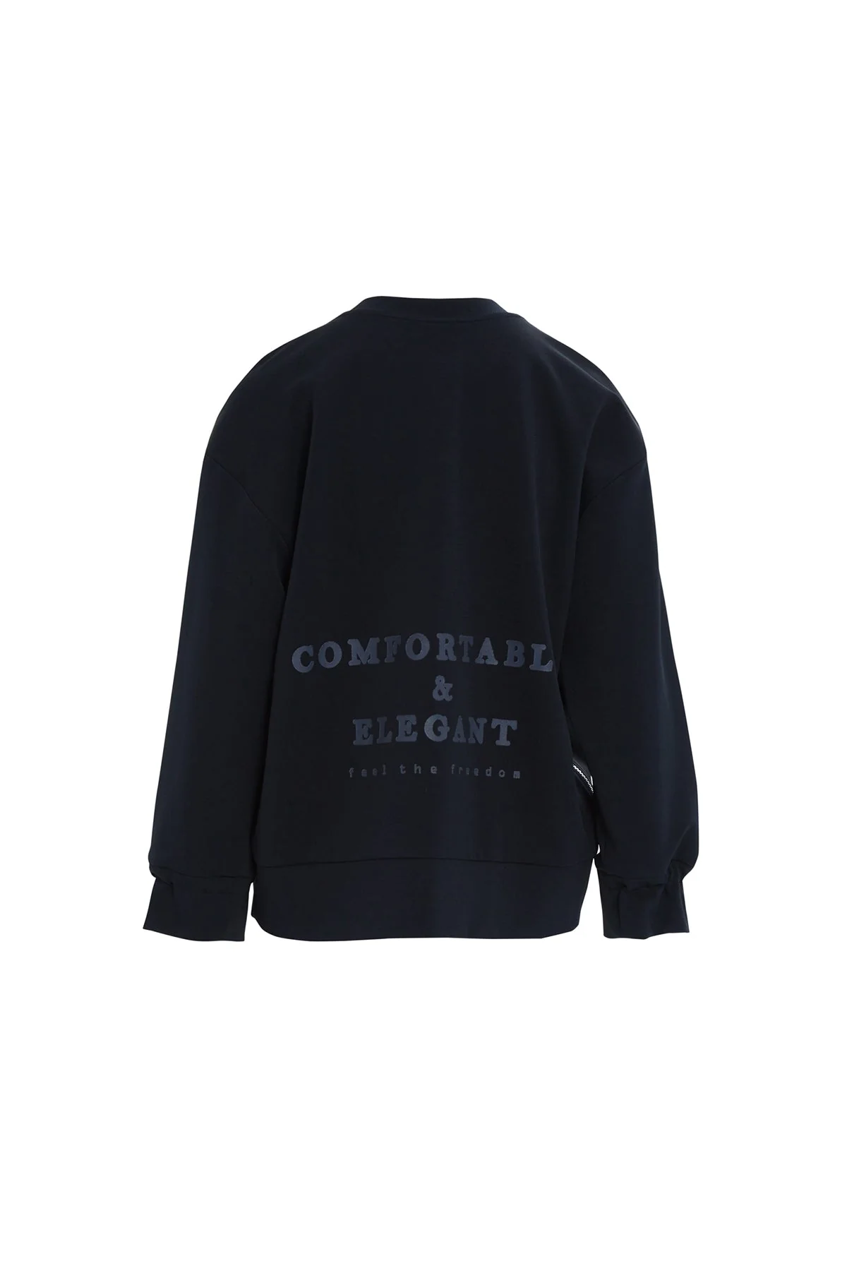 Navy Floral-Detail Sweatshirt - Image 6