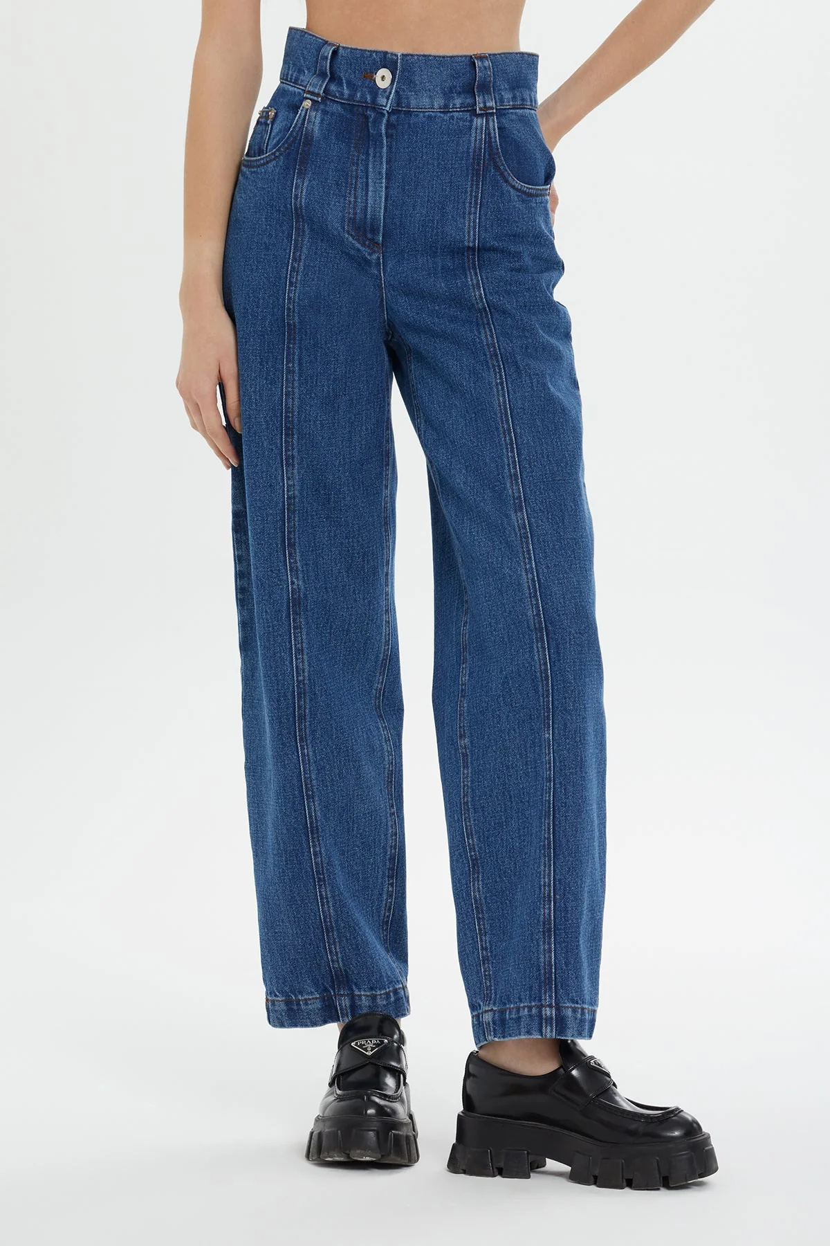 Navy High-Waist Mom Jeans - Image 2
