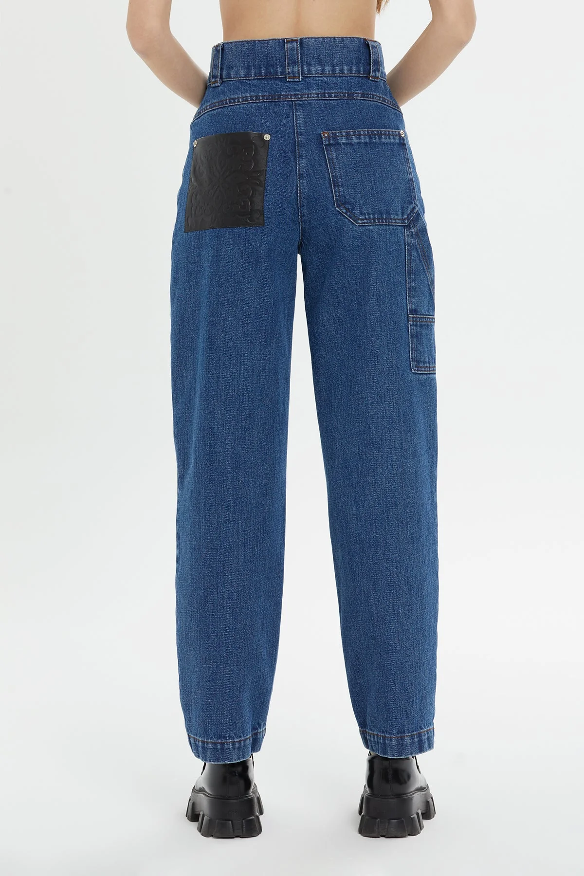 Navy High-Waist Mom Jeans - Image 4