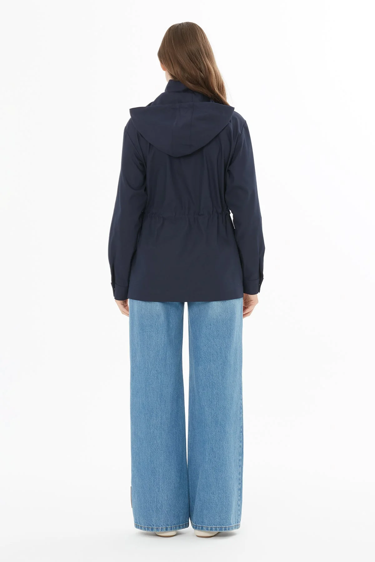 Navy Jacket with Drawstring Detail - Image 5
