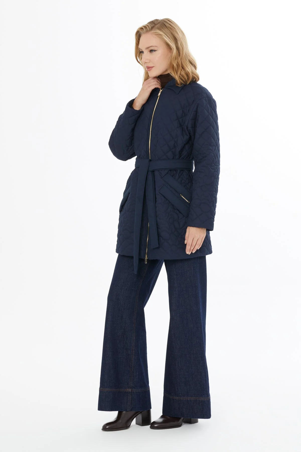 Navy Jacket with Shirt Collar - Image 3
