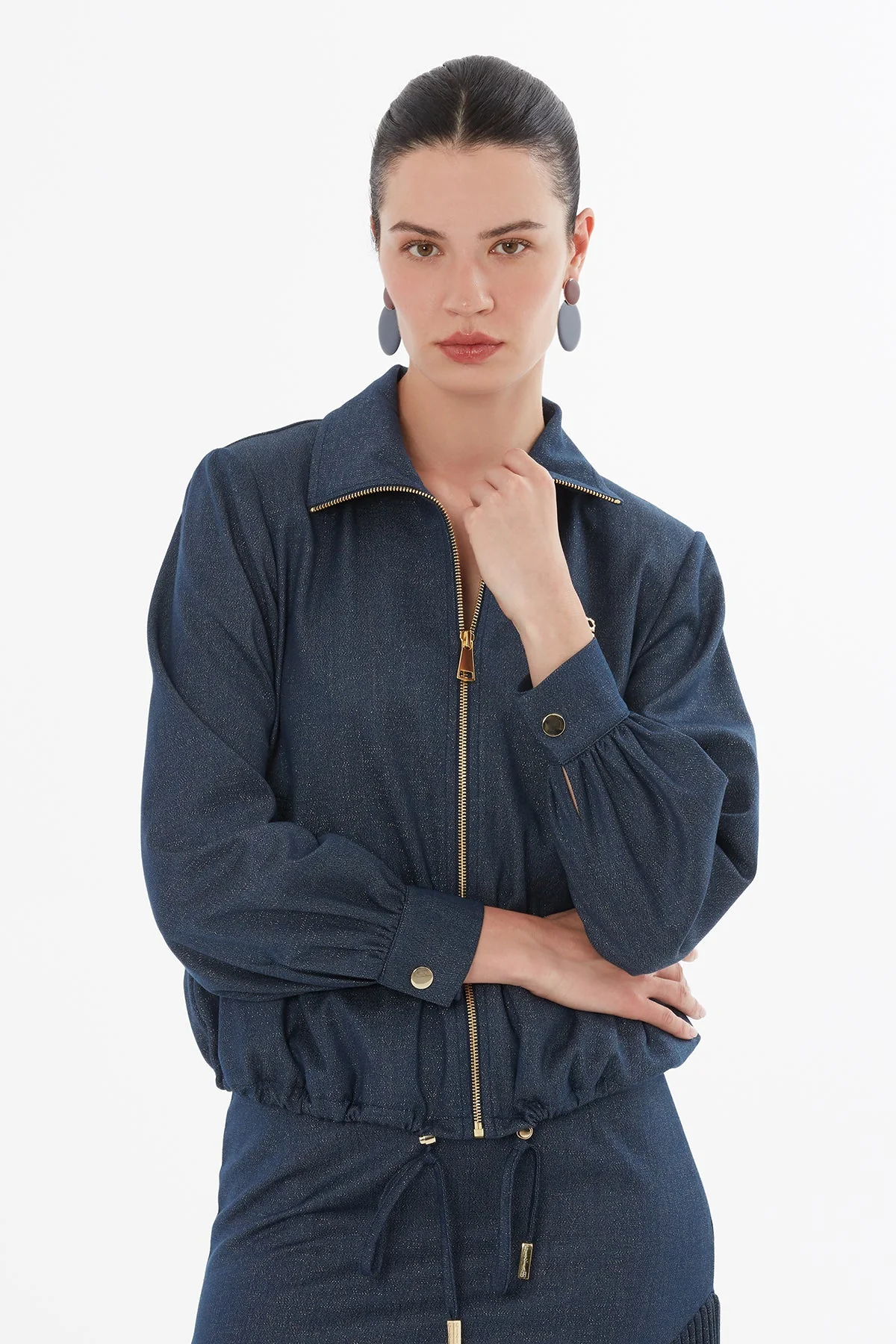 Navy Long Skirt Suit - Image 3