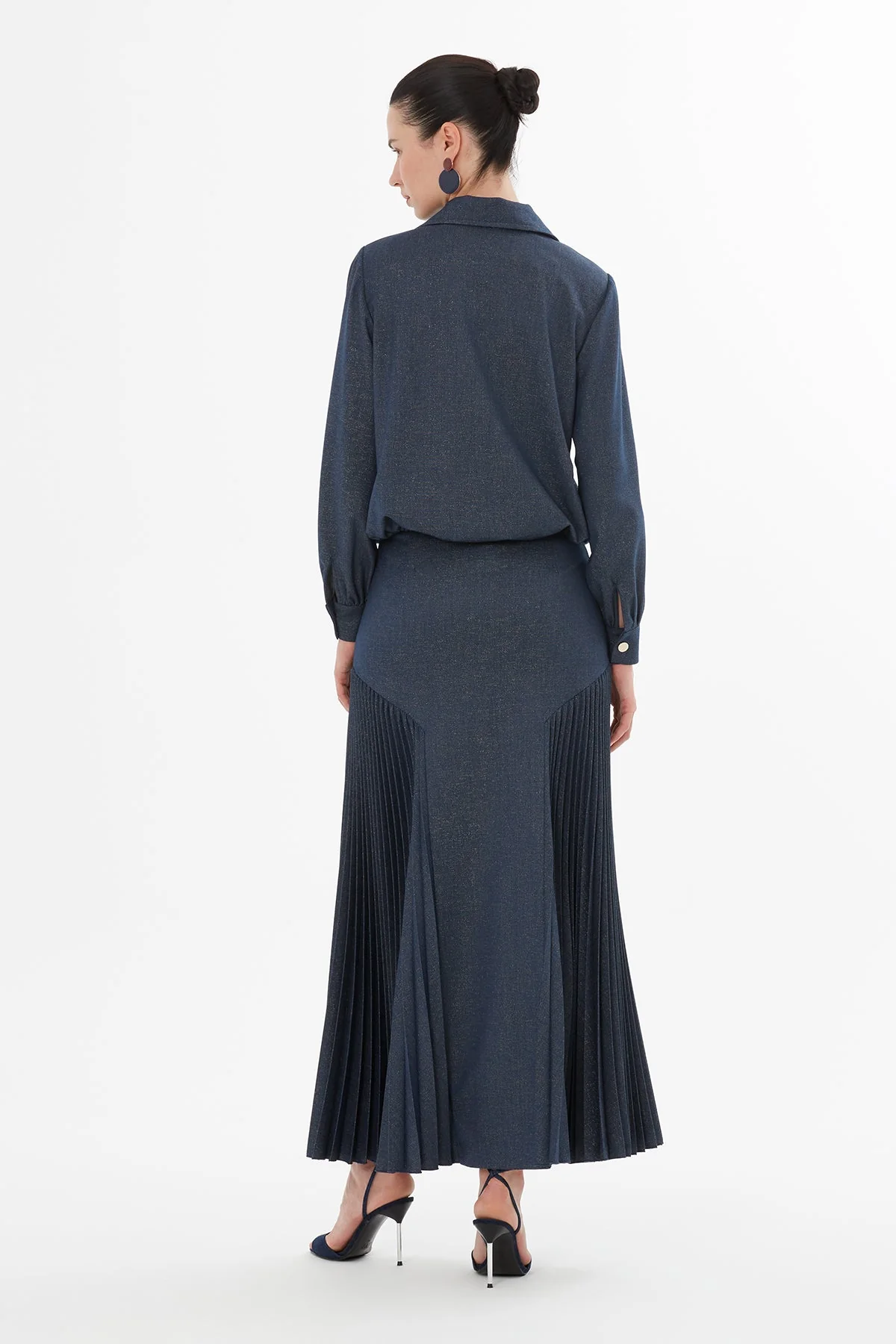 Navy Long Skirt Suit - Image 5